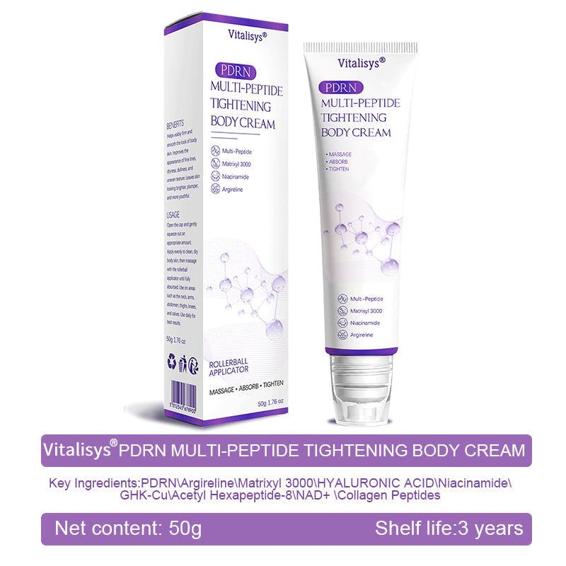 Vitalisys®🎉 PDRN Multi-Peptide Massaging Body Roller Cream- Anti-aging, Hydrating, Skin Firming & Lifting, Skin Repair, Even Tone, Acne and Dark Spot Treatment, Wart and Mole Removal, and Psoriasis Relief.